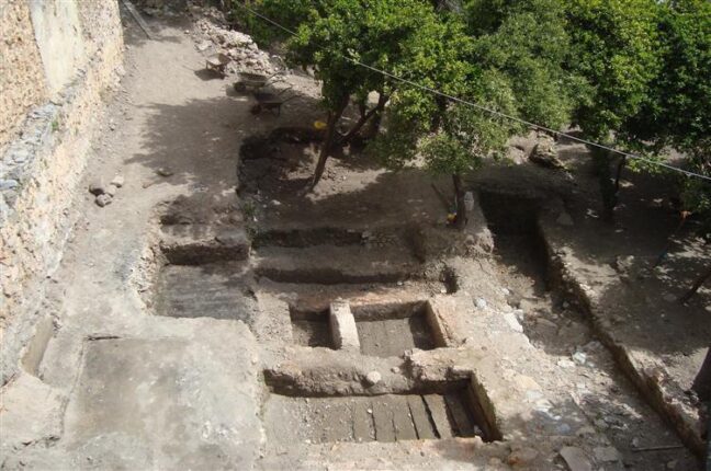 حمام تاریخی آلانیا که حین حفاری کشف شد